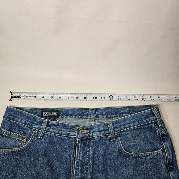 Lot of 2 Lands End Straight Leg Jeans Mens Size 34x24 Medium Blue Cotton Denim - Picture 5 of 14